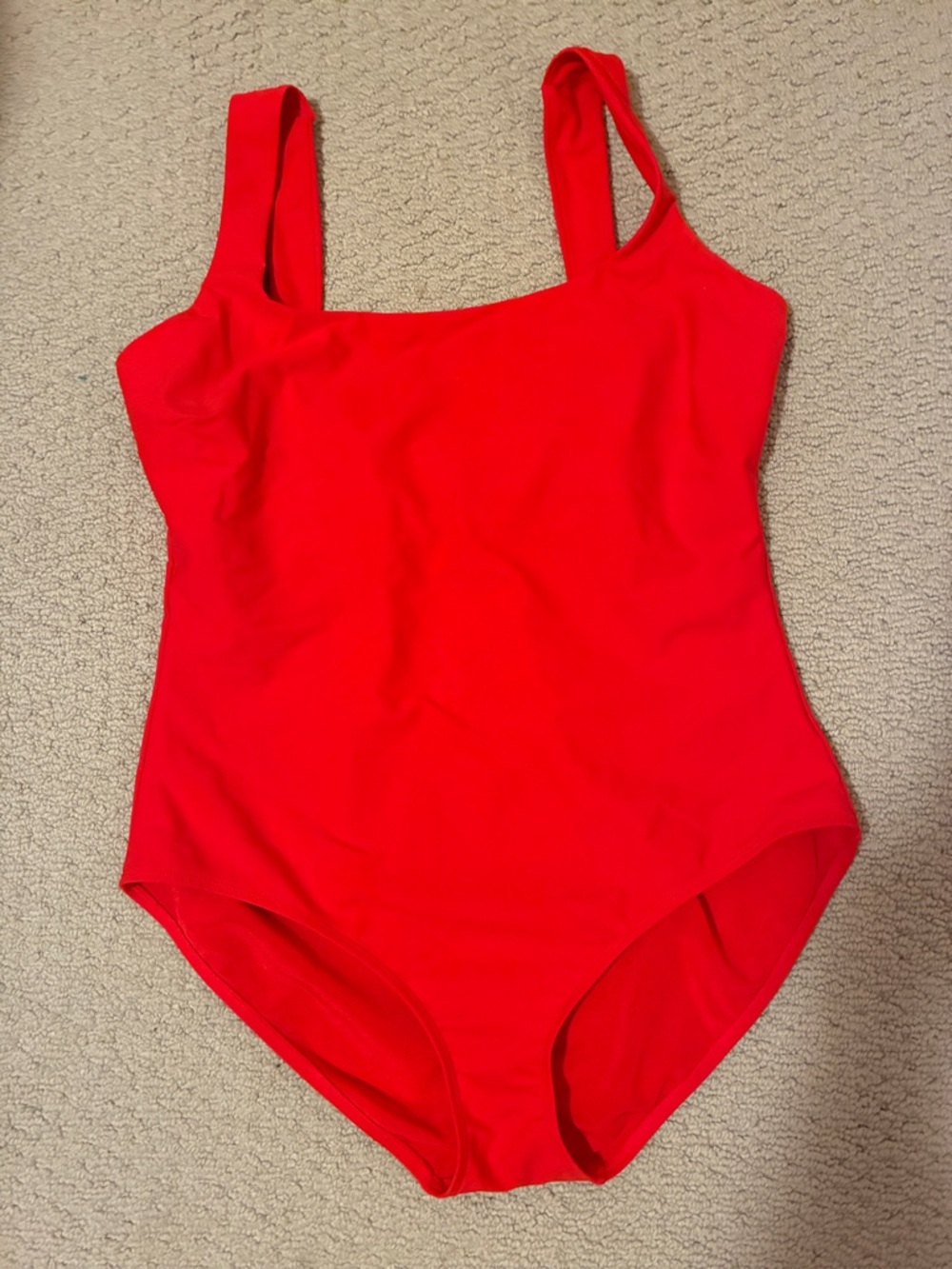 Stylest Classic Red One-Piece Swimsuit with Square Neck